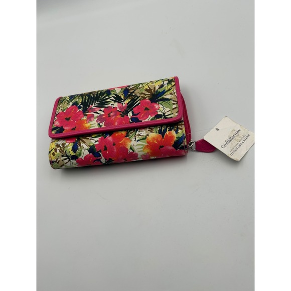 croft & barrow Handbags - Croft &‎ Barrow Floral Clutch Organizer Wallet Pink Tropical Vintage NWT
